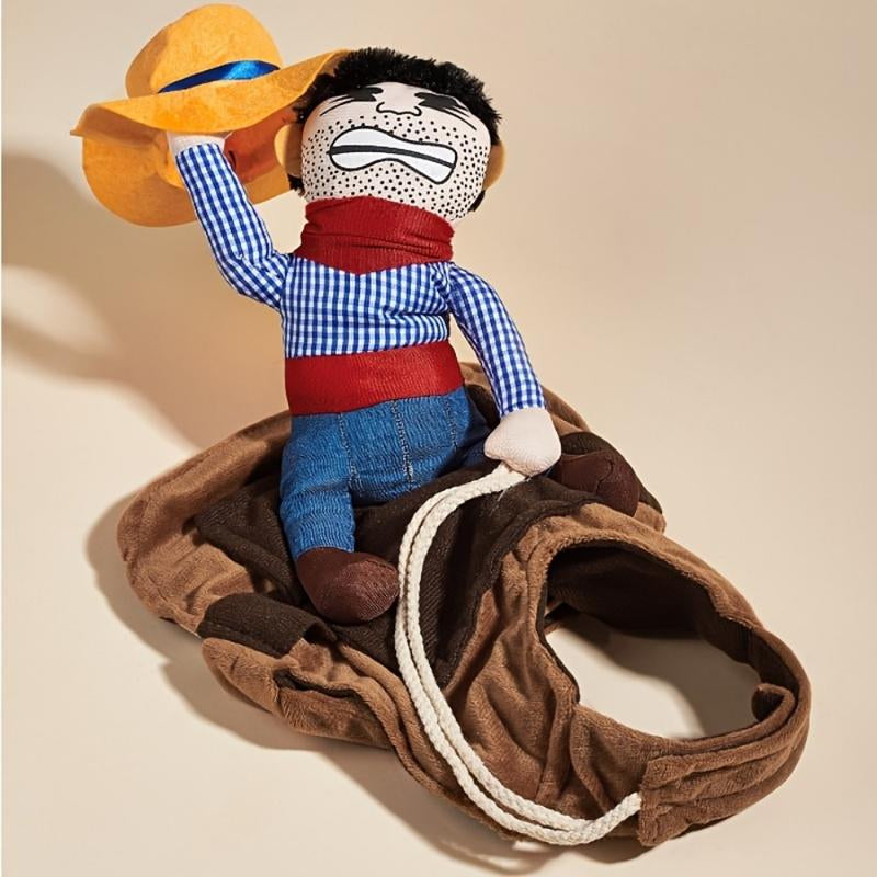 Adorable Cowboy Rider Pet Costume - Breathable, All-Season Fun for Dogs & Cats, Ideal for Parties Hawkvest
