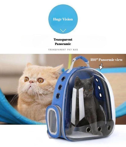 Pet Backpack Carrier, Breathable, Transparent, with Mesh Pocket and Adjustable Straps, Suitable for Outdoor Travel