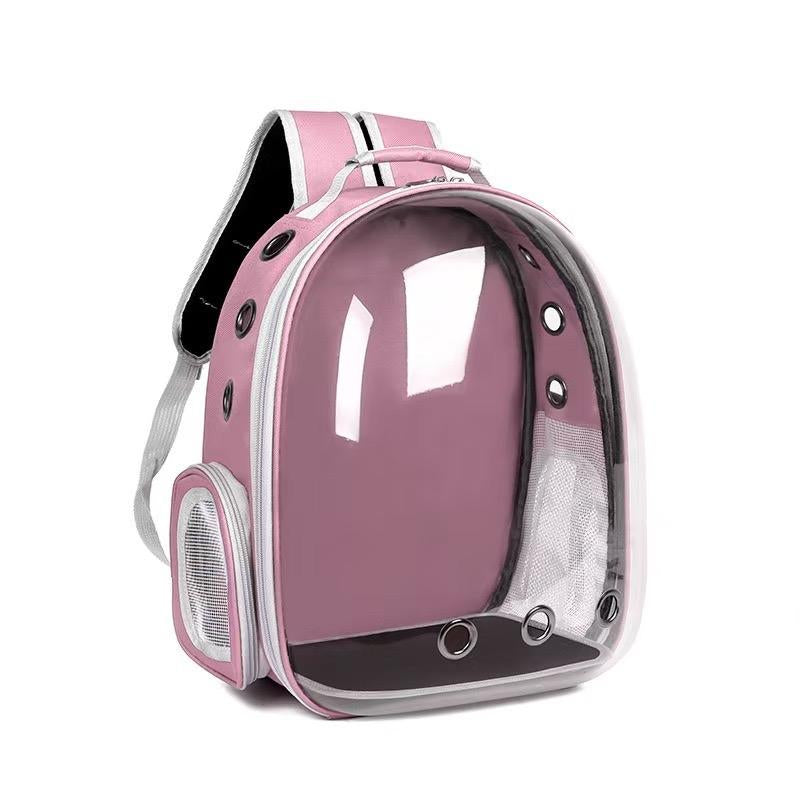 Pet Backpack Carrier, Breathable, Transparent, with Mesh Pocket and Adjustable Straps, Suitable for Outdoor Travel