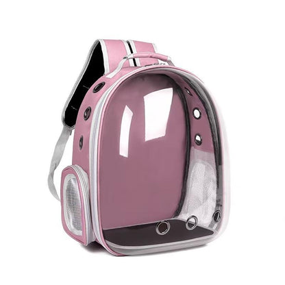 Pet Backpack Carrier, Breathable, Transparent, with Mesh Pocket and Adjustable Straps, Suitable for Outdoor Travel